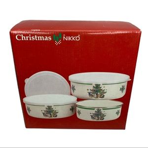 NIKKO Christmas 6 Piece Storage Bowl Set w/Covers